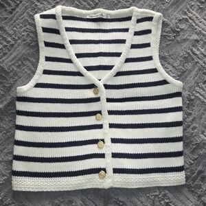Abercrombie Mara Gold Button Knit Vest XS